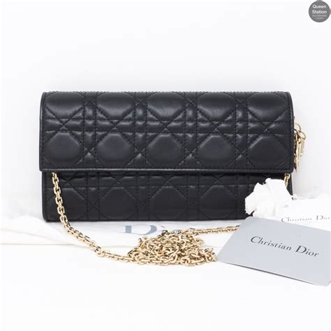 dior chain wallet|lady dior wallet on chain.